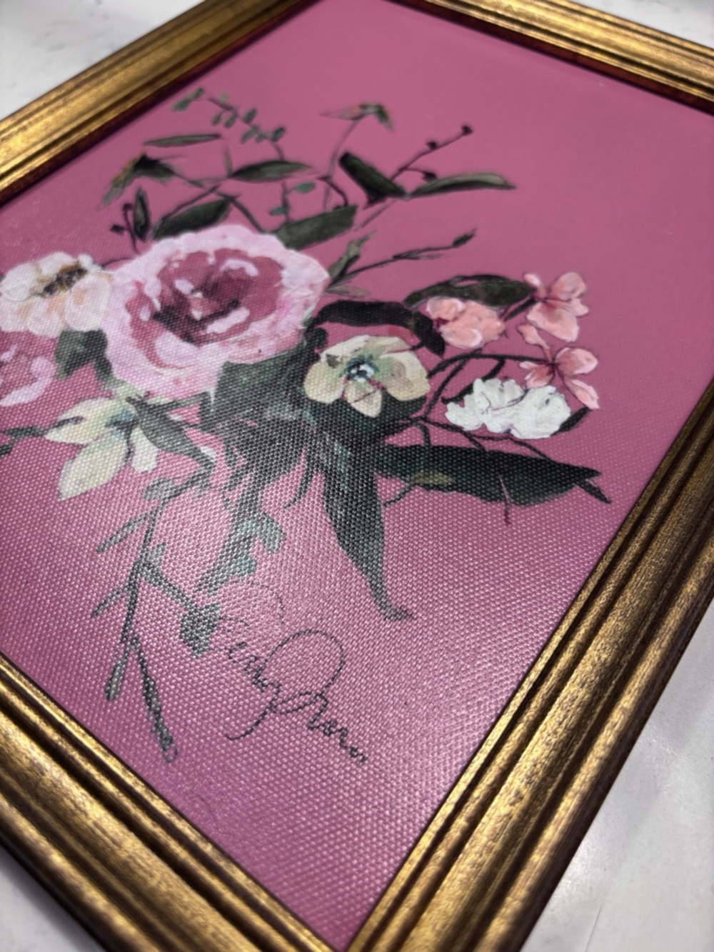 Framed Pink Floral Wall Art - Picture 3 of 7